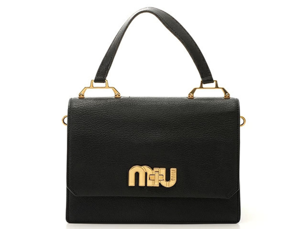 Miu Miu 2way Shoulder Bag black leather